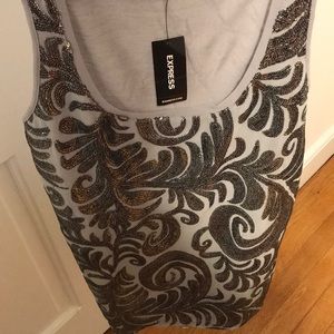 Grey/Silver Embellished Tank Top